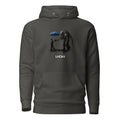 Cthulhu's Empathy 1 LivEƎvi⅃ graphic hoodie in vintage black, front view
