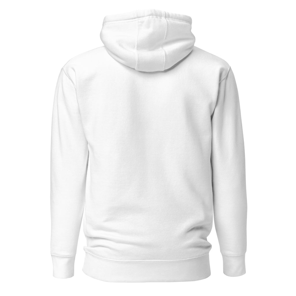 Cthulhu's Empathy 1 LivEƎvi⅃ graphic hoodie in white, back view