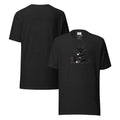 Baph's Tea Break LivEƎvi⅃ graphic tee in black heather, front and back view