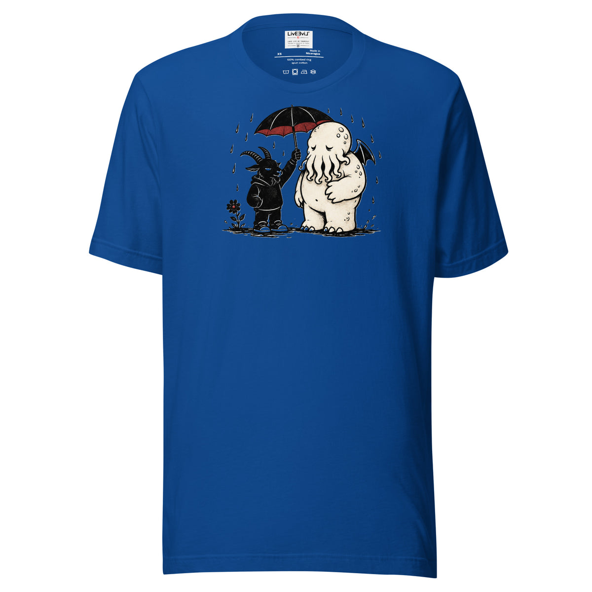 Rainy Day Ritual LivEƎvi⅃ graphic tee in true royal, front view